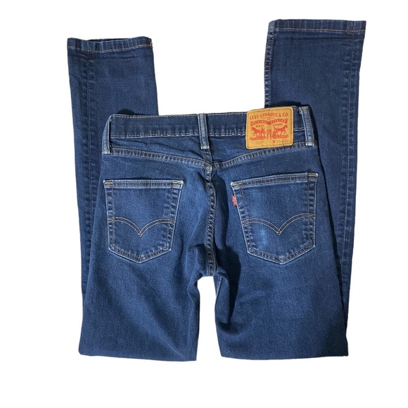 Vintage Levi 511 high waisted dark blue wash skinny jeans 511s - Picture 2 of 7